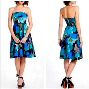 Anthropologie Vanessa Virginia Shadeflower Strapless Dress